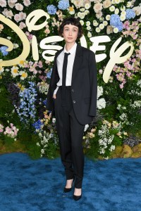 Sydney Chandler at the Disney 2025 Upfront Red Carpet held at North Javits Center on May 13, 2025 in New York, New York.