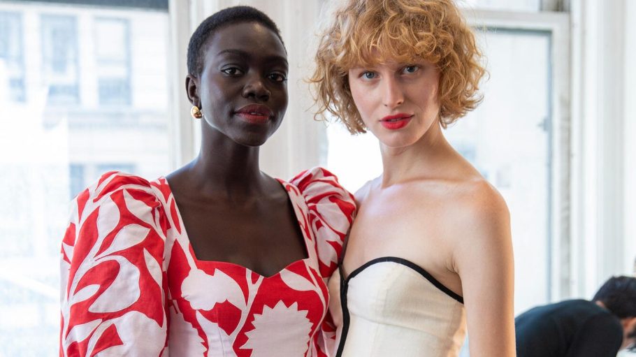 Backstage at the Mara Hoffman show during the New York Spring Ready to Wear shows.