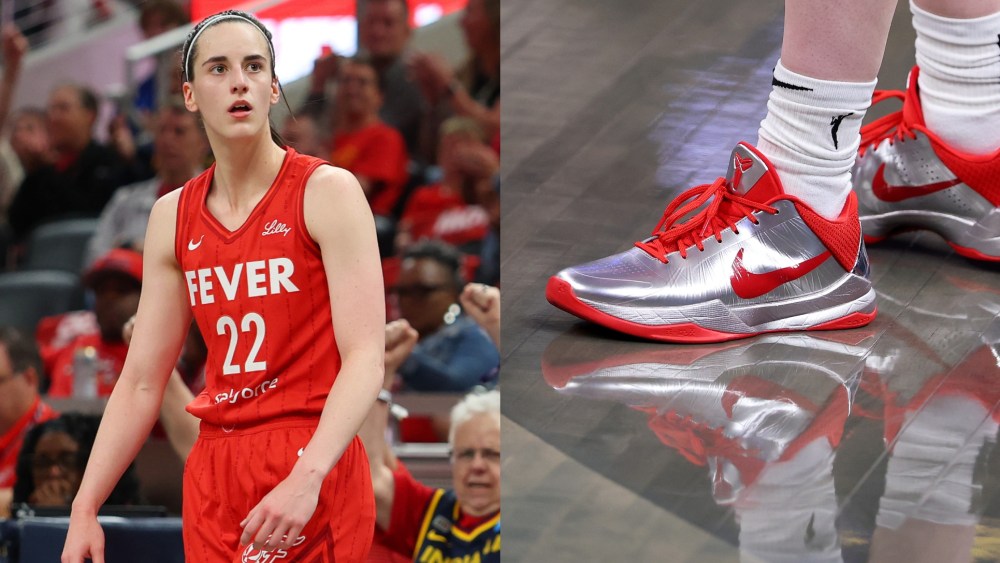 Caitlin Clark, custo, Nike Kobe 5 Protro silver red