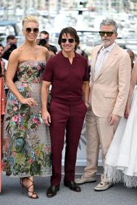 Hannah Waddingham, Tom Cruise, Christopher McQuarrie at the "Mission: Impossible – The Final Reckoning" Photocall at the 78th Cannes Film Festival held at Palais des Festivals on May 14, 2025 in Cannes, France.