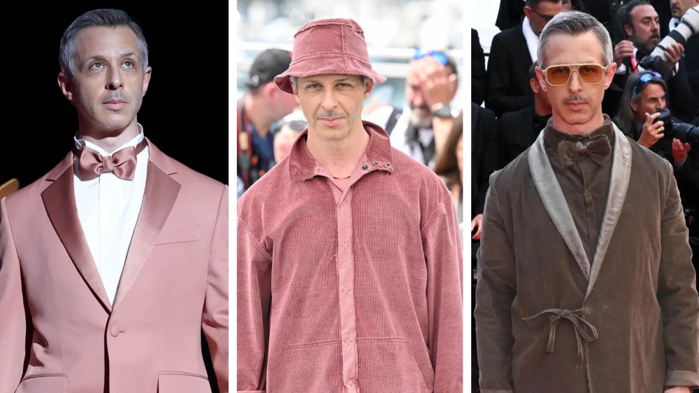 jeremy strong pink bucket hat, cannes film festival fashion 2025, red carpet, loro piana, lanvin