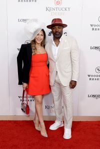 LOUISVILLE, KENTUCKY - MAY 03: (L-R) Abdalla Westbrook and Brian Westbrook attend Kentucky Derby 151 at Churchill Downs on May 03, 2025 in Louisville, Kentucky. (Photo by Jeff Schear/Getty Images for Churchill Downs)