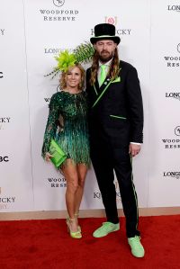 LOUISVILLE, KENTUCKY - MAY 03: (L-R) Jayson Werth and Julia Werth attend Kentucky Derby 151 at Churchill Downs on May 03, 2025 in Louisville, Kentucky. (Photo by Jeff Schear/Getty Images for Churchill Downs)