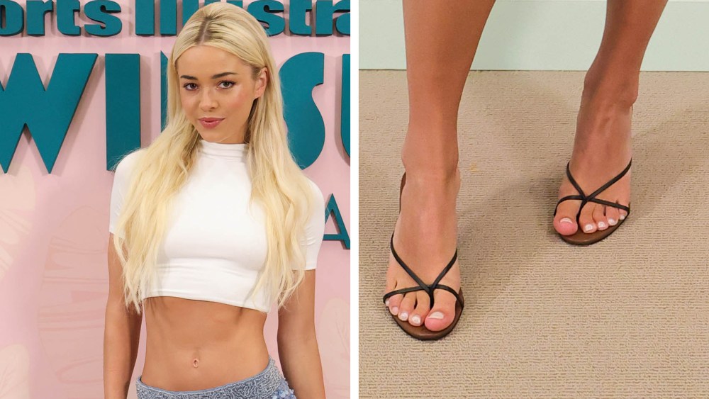Olivia "Livvy" Dunne attends as Sports Illustrated Swimsuit Social Club celebrates the launch of the 2025 Issue on May 16, 2025 in New York City, sandals black suede studi