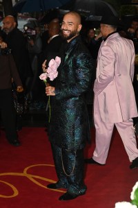 Maluma at The Carlyle Hotel before the 2025 Met Gala: "Superfine: Tailoring Black Style" held at the Metropolitan Museum of Art on May 5, 2025 in New York, New York.