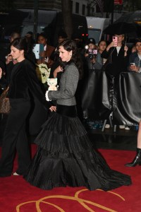 Clairo at The Carlyle Hotel before the 2025 Met Gala: "Superfine: Tailoring Black Style" held at the Metropolitan Museum of Art on May 5, 2025 in New York, New York.
