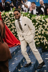 Jon Michael Hill at The 2025 Met Gala Celebrating "Superfine: Tailoring Black Style" held at The Metropolitan Museum of Art on May 05, 2025 in New York, New York.