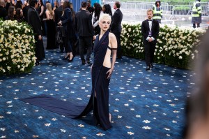 Emma Chamberlain at The 2025 Met Gala Celebrating "Superfine: Tailoring Black Style" held at The Metropolitan Museum of Art on May 05, 2025 in New York, New York.