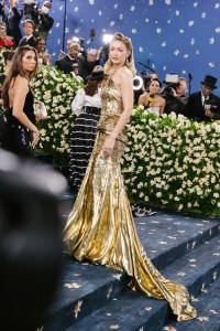 Gigi Hadid at The 2025 Met Gala Celebrating "Superfine: Tailoring Black Style" held at The Metropolitan Museum of Art on May 05, 2025 in New York, New York. (Photo by Lexie Moreland/WWD via Getty Images)