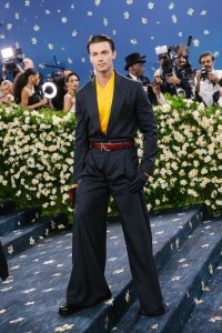 Patrick Schwarzenegger at The 2025 Met Gala Celebrating "Superfine: Tailoring Black Style" held at The Metropolitan Museum of Art on May 05, 2025 in New York, New York. (Photo by Lexie Moreland/WWD via Getty Images)