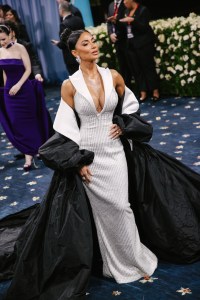 Nicole Scherzinger in Fred Leighton and Kwiat at The 2025 Met Gala Celebrating "Superfine: Tailoring Black Style" held at The Metropolitan Museum of Art on May 05, 2025 in New York, New York.