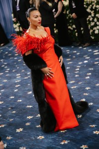 Paloma Elsesser at The 2025 Met Gala Celebrating "Superfine: Tailoring Black Style" held at The Metropolitan Museum of Art on May 05, 2025 in New York, New York.