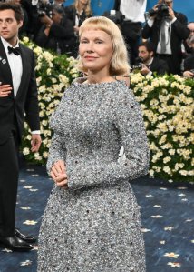 Pamela Anderson at The 2025 Met Gala Celebrating "Superfine: Tailoring Black Style" held at the Metropolitan Museum of Art on May 05, 2025 in New York, New York.