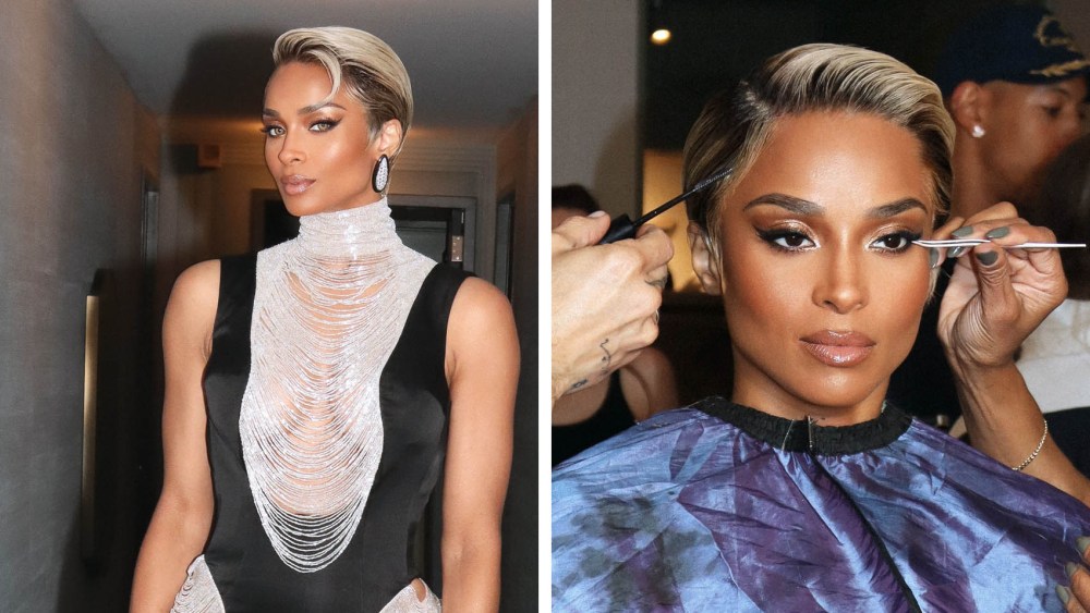 ciara met gala 2025 look, blonde bob hair, laquan smith dress