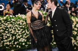 Dua Lipa in Chanel and Callum Turner in Louis Vuitton at The 2025 Met Gala.