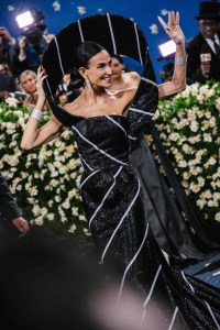 Demi Moore in Thom Browne at the 2025 Met Gala.