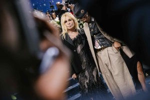 Donatella Versace and Chance The Rapper in Versace at the 2025 Met Gala.