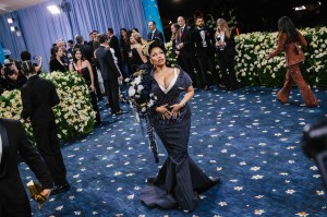 Nicki Minaj in Thom Browne at the 2025 Met Gala