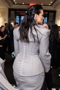 Ashley Graham at The Mark Hotel before the 2025 Met Gala: "Superfine: Tailoring Black Style" held at the Metropolitan Museum of Art on May 5, 2025 in New York, New York.