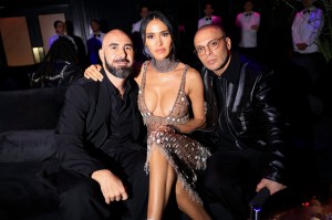 Alex Sapir, Leila Ben Khalifa, Richie Akiva at the Richie Akiva's "The After" hosted by Tyla, Colman Domingo, Doja Cat, Edward Enninful Met Gala after party held at Casa Cipriani on May 05, 2025 in New York, New York.