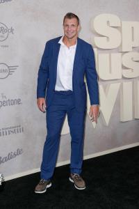 Rob Gronkowski at the Sports Illustrated Swimsuit Issue launch party held at the Hard Rock Times Square on May 15, 2025 in New York, New York.