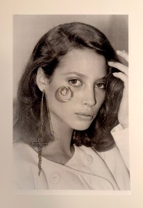 Giovanni Ferraris 18-karat white gold delicate multi-chain necklace with geometric pendant and fringe in white diamonds; Swarovski crystals; plated rhodium earring. 

Christy Turlington backstage at the Marc Jacobs fall 1987 RTW show