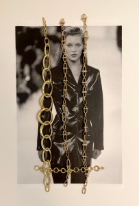 Chantecler chain-link necklace in 18-karat yellow gold with white diamonds; Pomellato Iconica necklaces in 18-karat rose gold and diamonds; Temple St. Clair 18-karat gold small jean d’arc bracelet. 

Kate Moss on the runway at the CK by Calvin Klein 1994 Sportswear Collection show