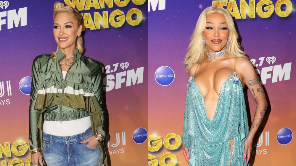 Gwen Stefani, Doja Cat at iHeartRadio’s 102.7 KIIS FM Wango Tango at Huntington City Beach on May 10, 2025 in Huntington Beach, California.