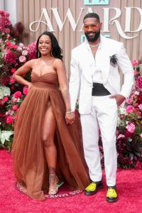 DomiNque Perry, Bryan Terrell Clark at the BET Awards 2025 held at the Peacock Theater on June 09, 2025 in Los Angeles, California.