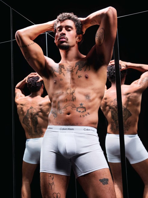 Bad Bunny in Calvin Klein underwear.