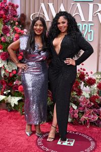 Tina Douglas, Ashanti at the BET Awards 2025 held at the Peacock Theater on June 09, 2025 in Los Angeles, California.