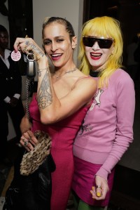 LONDON, ENGLAND - JUNE 03: Alice Dellal and Pam Hogg attend Sam McKnight's 50th Celebrations and 70th Birthday at La Môme on June 03, 2025 in London, England. (Photo by Darren Gerrish/WireImage for Sam McKnight)