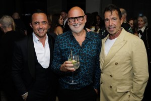 LONDON, ENGLAND - JUNE 03: (L-R) Antoine Lecorché, Sam McKnight and Richie Notar attend Sam McKnight's 50th Celebrations and 70th Birthday at La Môme on June 03, 2025 in London, England. (Photo by Darren Gerrish/WireImage for Sam McKnight)