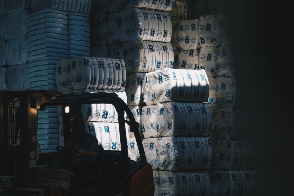 image of packaged recycled textiles