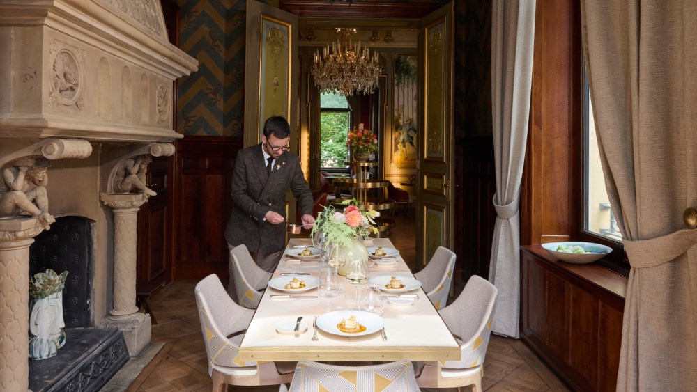 The private dining room at Villa Pétrusse's gastronomic restaurant Le Lys