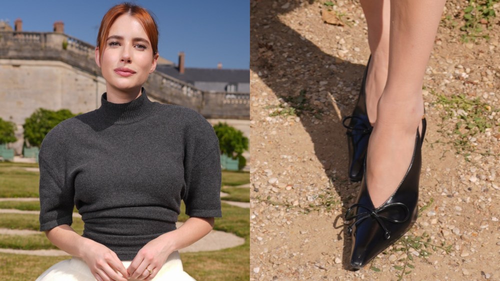 Emma Roberts at the Jacquemus show as part of Paris Men's Fashion Week held at Château de Versailles on Sunday in Paris, France.
