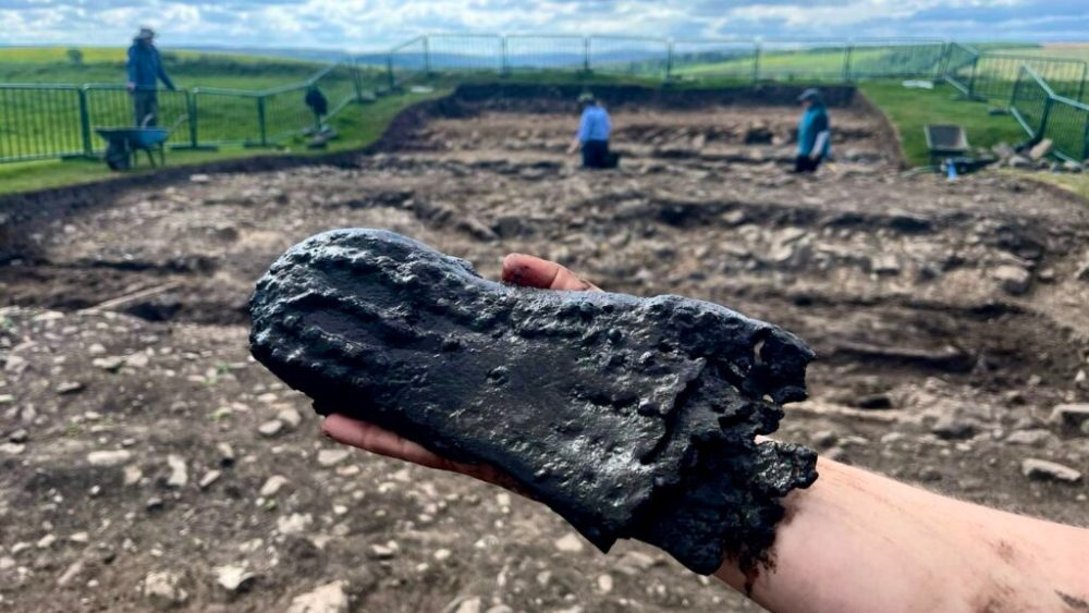 A look at one of the first shoes found during the Magna Fort Dig in May 2025. It is one of three the team found so far.