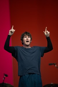 GLASTONBURY, ENGLAND - JUNE 29: Brendan Yates of American hardcore punk band "Turnstile" performs during day five of Glastonbury festival 2025 at Worthy Farm, Pilton on June 29, 2025 in Glastonbury, England. Established by Michael Eavis in 1970, Glastonbury has grown into the UK's largest music festival, drawing over 200,000 fans to enjoy performances across more than 100 stages. In 2026, the festival will take a fallow year, a planned pause to allow the Worthy Farm site time to rest and recover. (Photo by Shane Anthony Sinclair/Getty Images)
