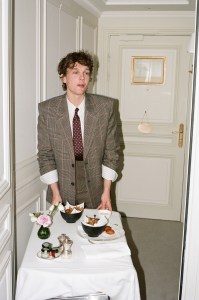 Hunter Doohan gets ready for YSL Spring 2026 in Paris.
