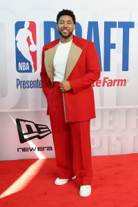 NEW YORK, NEW YORK - JUNE 25: Jake from State Farm arrives prior to the 2025 NBA Draft - Round One at Barclays Center on June 25, 2025 in New York City. NOTE TO USER: User expressly acknowledges and agrees that, by downloading and/or using this photograph, user is consenting to the terms and conditions of the Getty Images License Agreement. Mandatory Copyright Notice: Copyright 2025 NBAE (Photo by Sarah Stier/Getty Images)