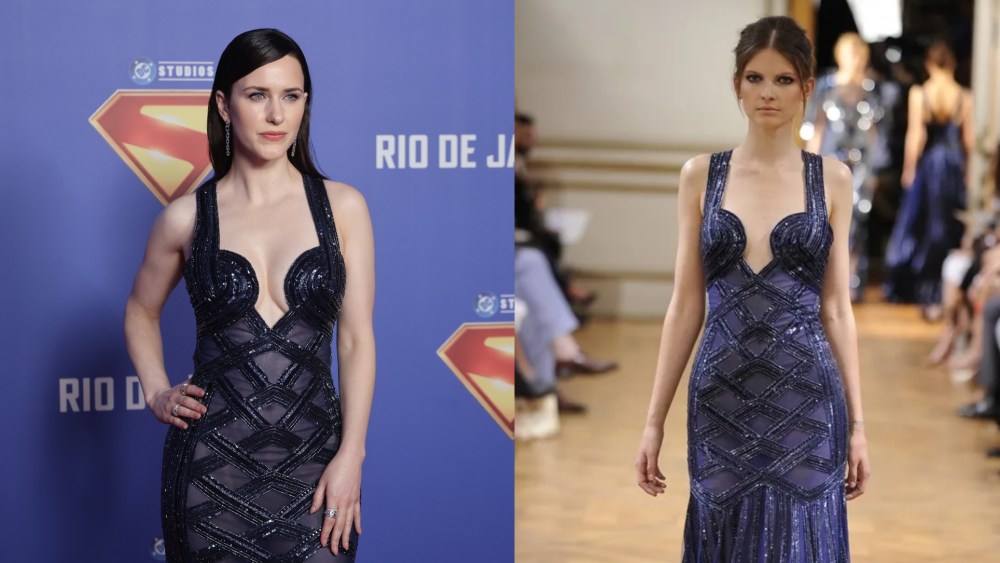 RIO DE JANEIRO, BRAZIL - JUNE 23: Actress Rachel Brosnahan attends the red carpet for the Superman movie premiere at Cine Odeon on June 23, 2025 in Rio de Janeiro, Brazil. (Photo by Wagner Meier/Getty Images)