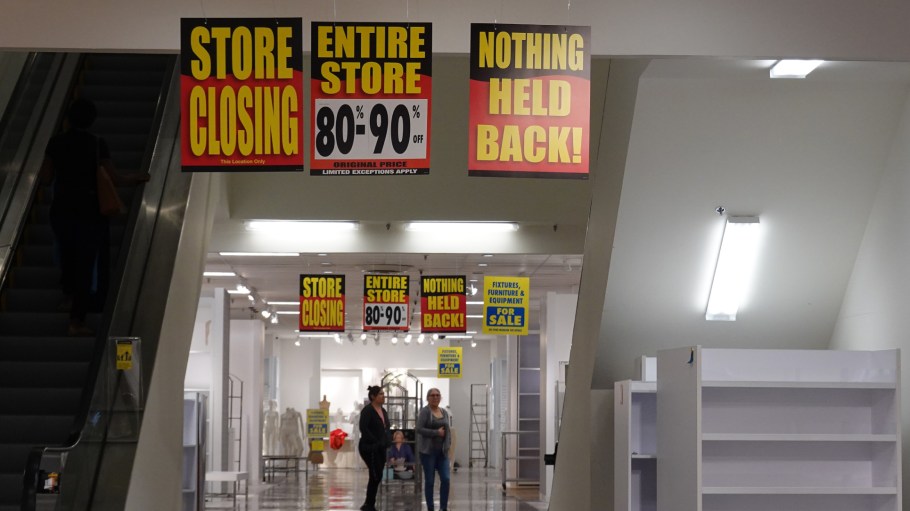 SAN BRUNO, CALIFORNIA - MAY 22: Customers shop at a JCPenney store that is set to close on May 22, 2025 in San Francisco, California. Retailer JCPenney will permanently close seven of its stores across the United States on Sunday, May 25, as the company continues to restructure after filing for bankruptcy in 2020. (Photo by Justin Sullivan/Getty Images)