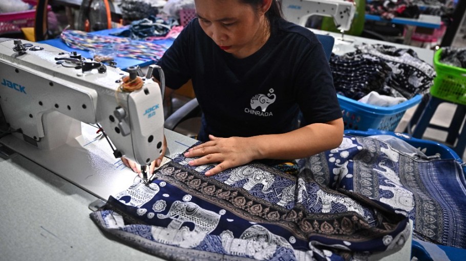 A garment worker in the northern Thai province of Chiang Mai.