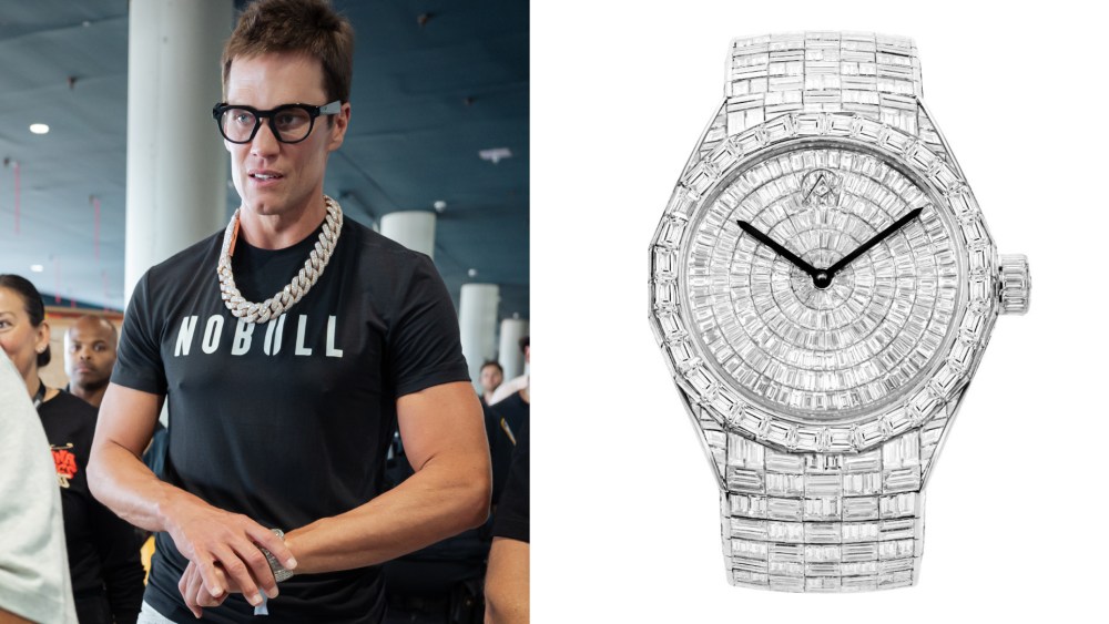 Tom Brady wore Avi & Co.’s AH17 timepiece and a custom 2-Kelo Rose Gold Diamond Cuban Chain 14K.