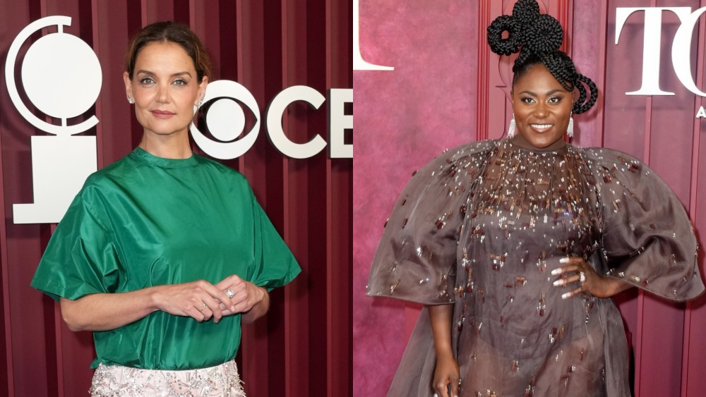 Katie Holmes, left, and Danielle Brooks at The 78th Annual Tony Awards on June 8, 2025 in New York, New York.