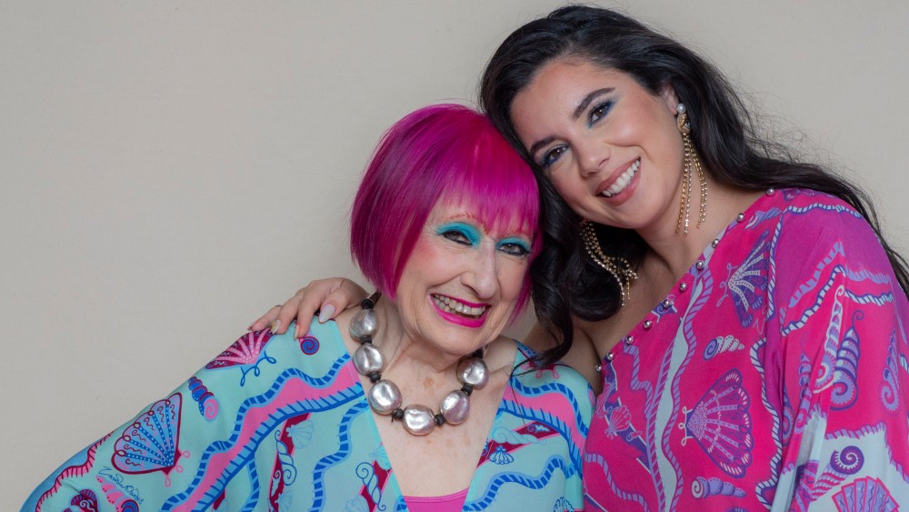 Zandra Rhodes with Hannah Attalah, founder of the luxury swimwear label, Oceanus.