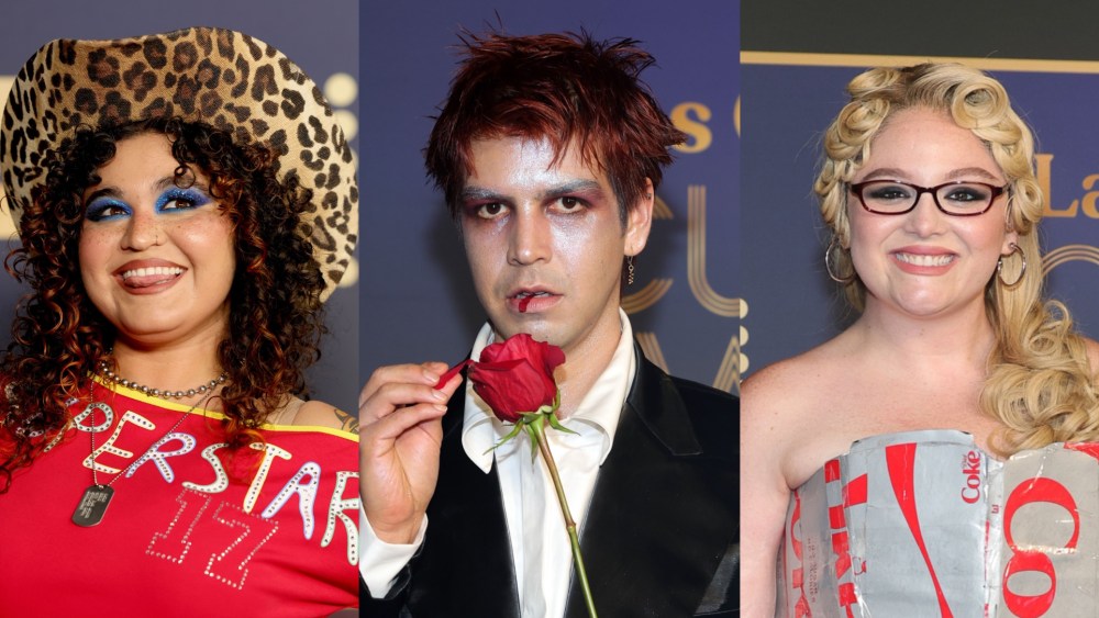 Remi Wolf, Julio Torres and Megan Stalter at the 2025 Las Culturistas Culture Awards.