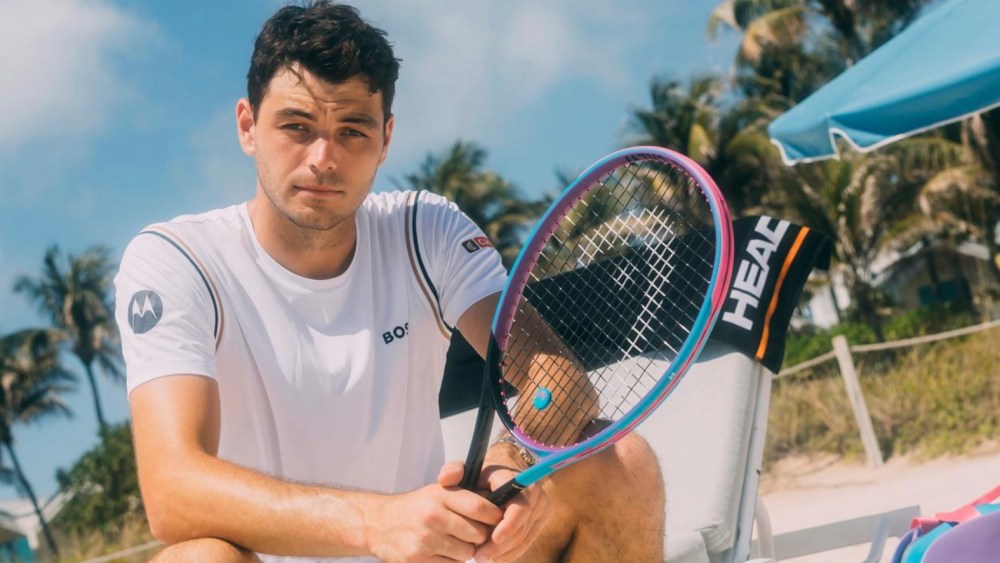 Taylor Fritz is the face of the new Palm Tree Crew x Head capsule.
