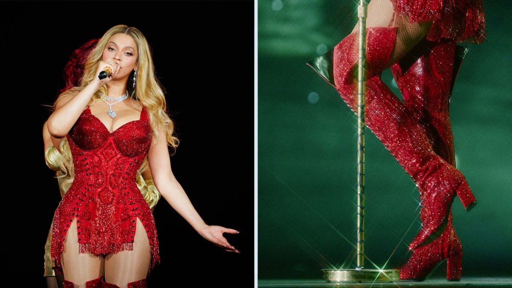 Beyoncé wearing custom Jean Pierre Khoury Boots on the "Cowboy Carter Tour" in Atlanta on Sunday evening.