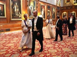 WINDSOR, ENGLAND - JULY 8: Sophie, Duchess of Edinburgh (left) and Jean-Noel Barrot attend the State Banquet for President of France Emmanuel Macron and his wife Brigitte Macron, at Windsor Castle on July 8, 2025 in Windsor, England. President Emmanuel Macron and Mrs Brigitte Macron visit the UK in the first visit State Visit made by France in 17 years. They are staying at Windsor Castle, hosted by King Charles III and Queen Camilla, and a banquet will be held there in their honour. The Macrons will visit Imperial College, and the President will address Parliament during his stay.  (Photo by Aaron Chown - Pool/Getty Images)